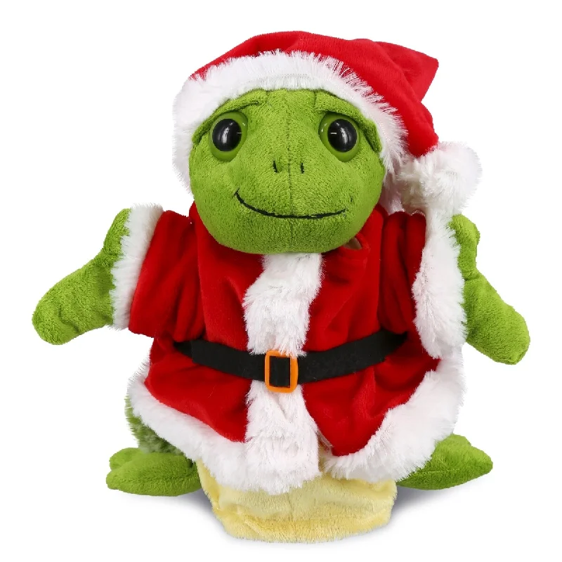 DolliBu Santa Sea Turtle Stuffed Animal Hand Puppet with Santa Outfit - 10 inches