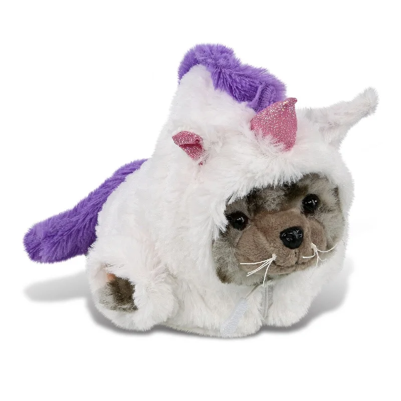 DolliBu Seal Unicorn Plush Stuffed Animal Toy with Removable Outfit - 10 inches