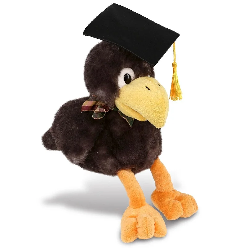 DolliBu Sitting Crow Graduation Plush with Gown and Cap with Tassel - 9.5 inches