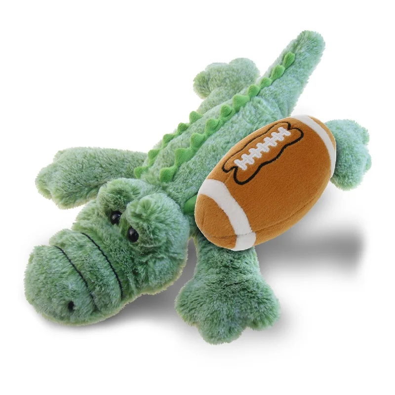 DolliBu Small Alligator Stuffed Animal with Football Plush Toy - 12 inches