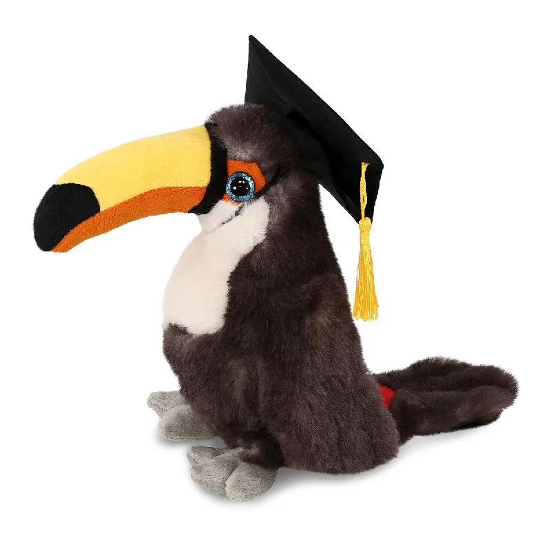 DolliBu Toucan Graduation Plush Toy with Gown and Cap with Tassel - 8 inches