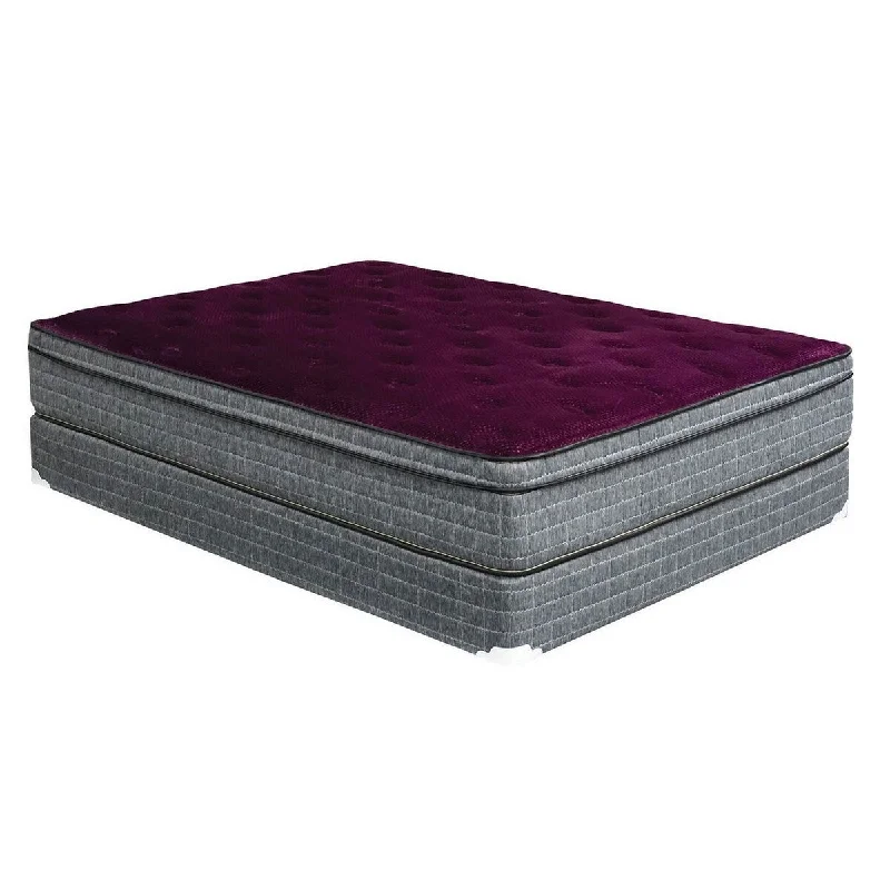 Koy 13 Inch Euro Top Queen Size Mattress, Dense Foam, Purple Stretch Fabric