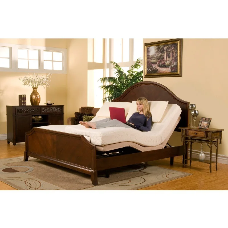 Sleep Zone Deluxe Adjustable Bed 8-inch Split King-size Memory Foam Mattress Set