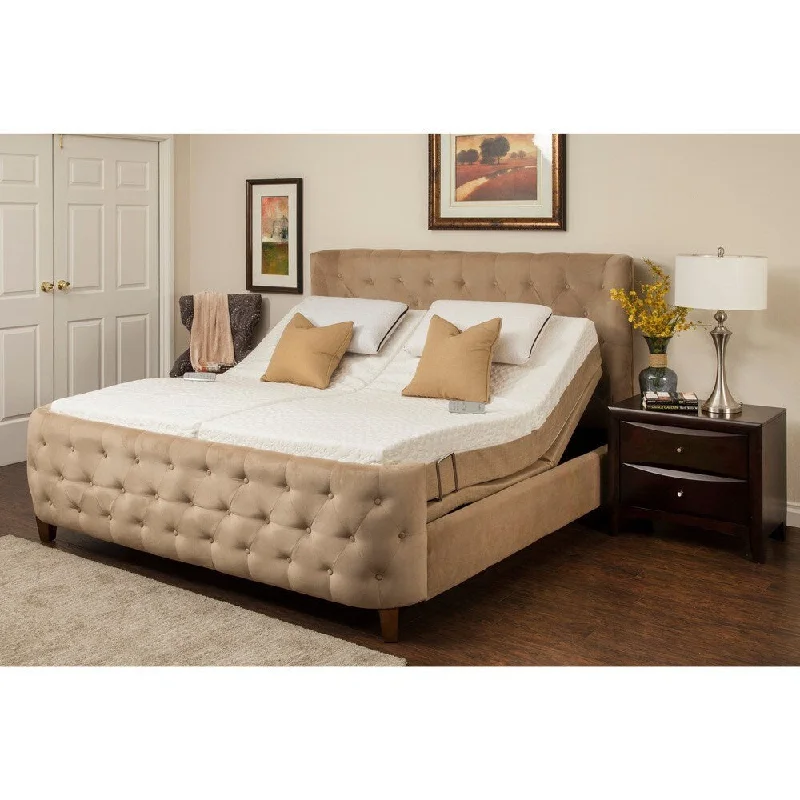 Sleep Zone Malibu 12-inch Latex Mattress and Adjustable Bed Set