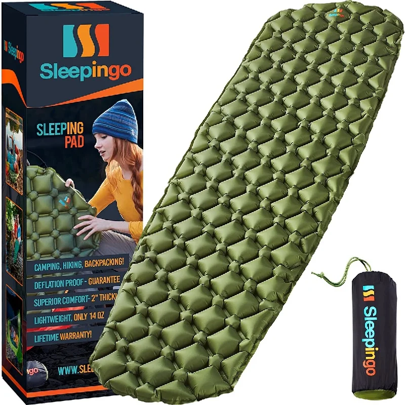 Sleepingo Camping Sleeping Pad - Mat, (Large), Ultralight 14.5 Oz - 11.14 x 3.35 x 3.31 inches