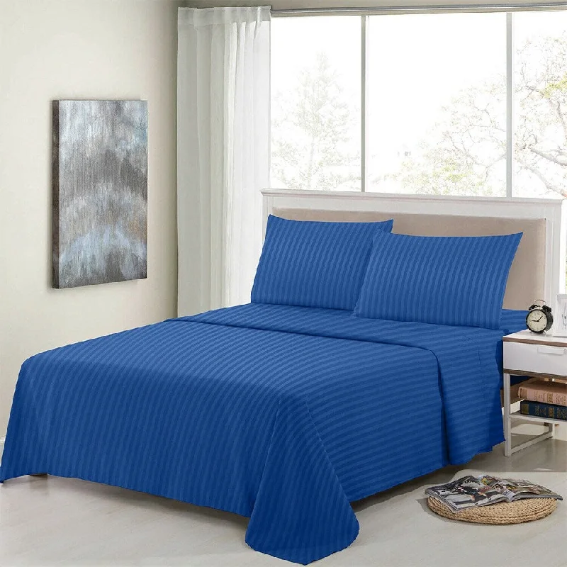 4 Piece Bed Sheets 1800 Count Egyptian Comfort Full Navy Blue