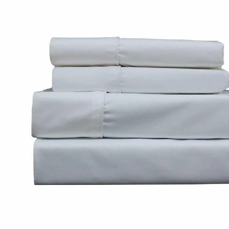 400 Thread Count Linens 4-Piece Set 100% Cotton King Bed Sheet White