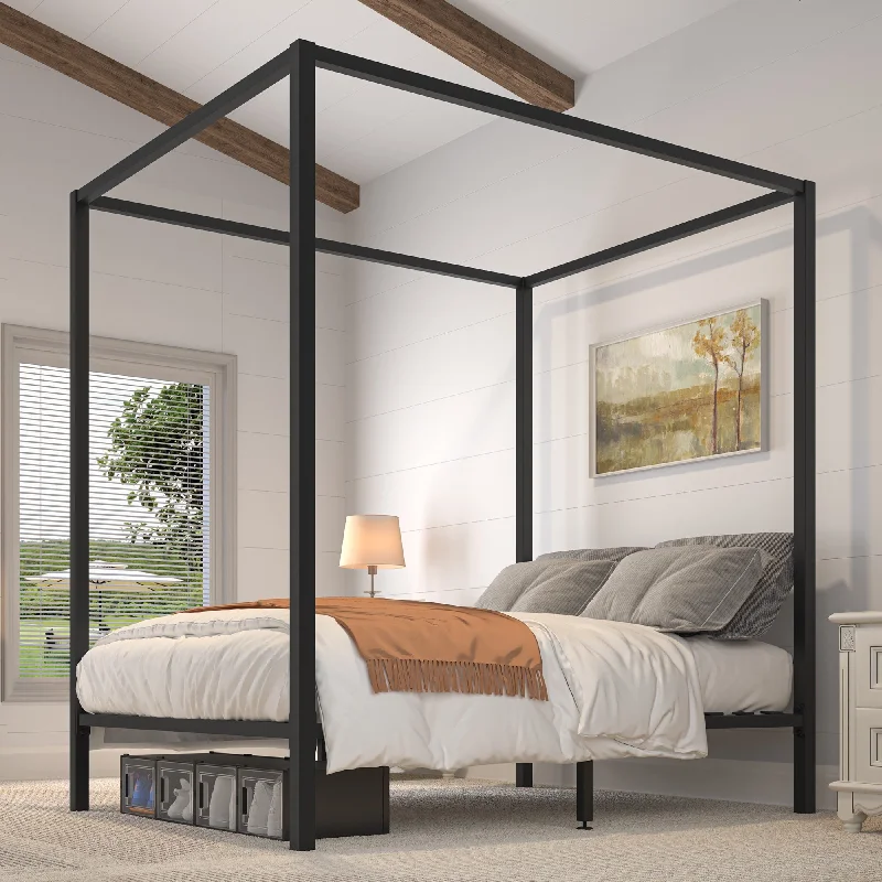 83" Metal Canopy Platform Bed Frame