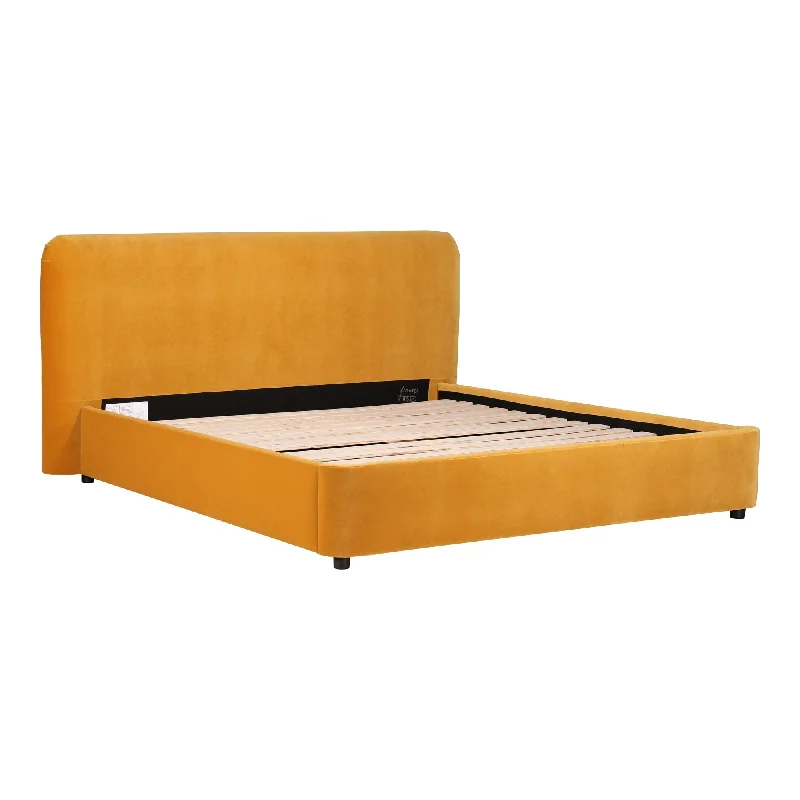 Aurelle Home Modern Velvet Upholstered Queen Platform Bed