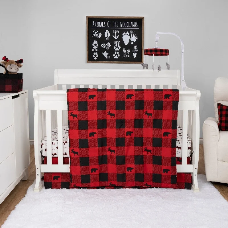 Buffalo Check 3 Piece Crib Bedding Set