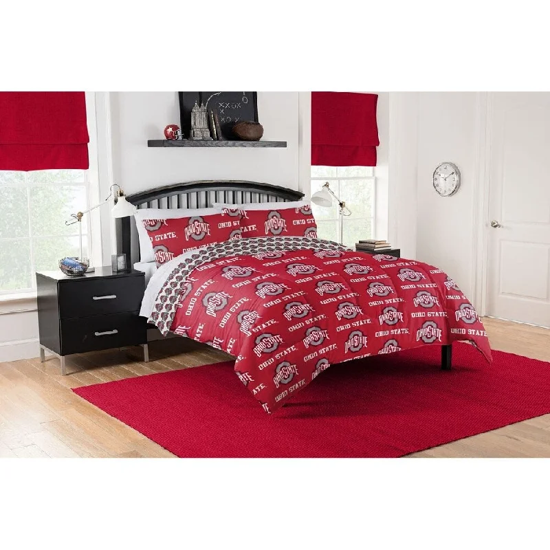 COL 875 Ohio State University Buckeyes Queen Bed In a Bag Set