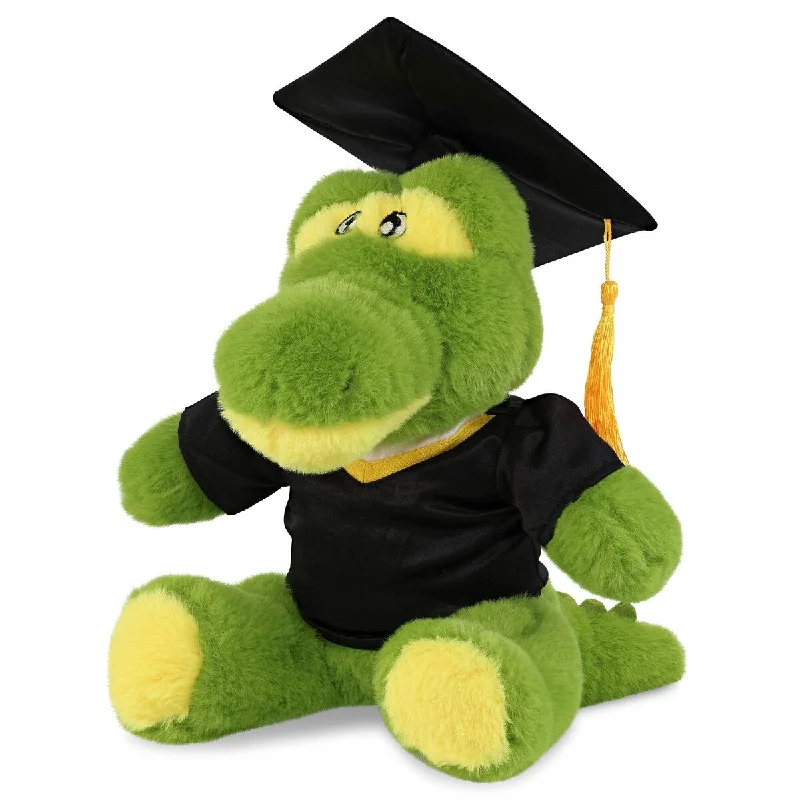 DolliBu Alligator Graduation Plush Toy with Graduation Gown and Cap - 9 inches