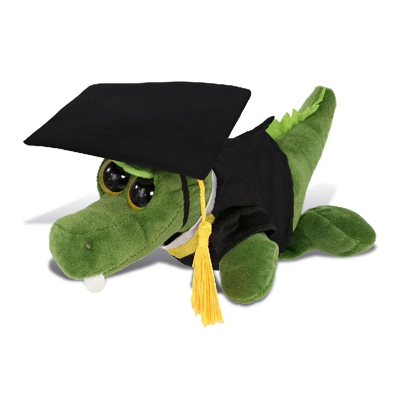 DolliBu Big Eye Alligator Graduation Plush with Gown & Cap with Tassel - 6 inches