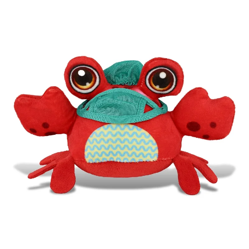 DolliBu Crab Doctor Plush Buddies Toy w/ Cute Scrub Cap and Face Mask - 8 inches