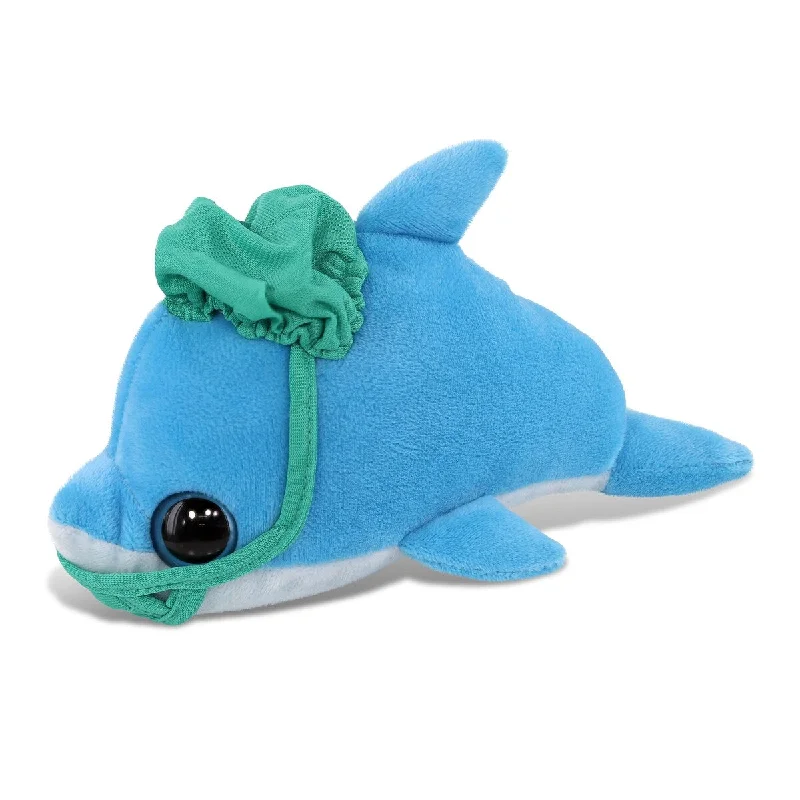 DolliBu Dolphin Big Eye Doctor Plush Toy with Scrub Cap and Face Mask - 6 inches