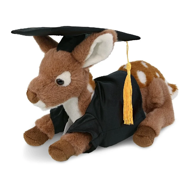 DolliBu Fawn Deer Graduation Plush Toy with Graduation Gown and Cap - 10 inches