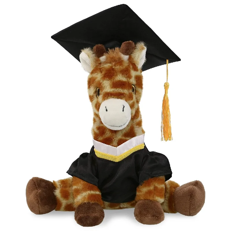 DolliBu Giraffe Graduation Plush Toy with Graduation Gown and Cap - 10 inches