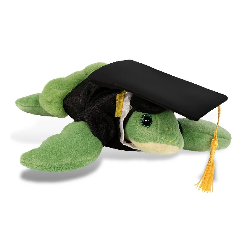 DolliBu Green Sea Turtle Graduation Plush with Graduation Gown and Cap - 6.5 inches