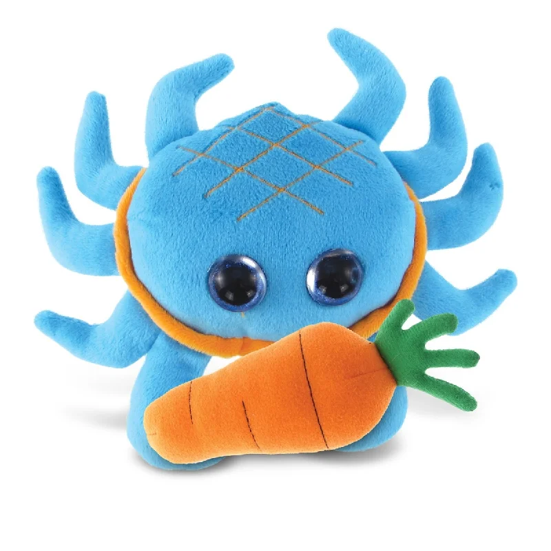 DolliBu Happy Easter Big-Eyed Blue Crab with Carrot Plush Toy - 6 inches