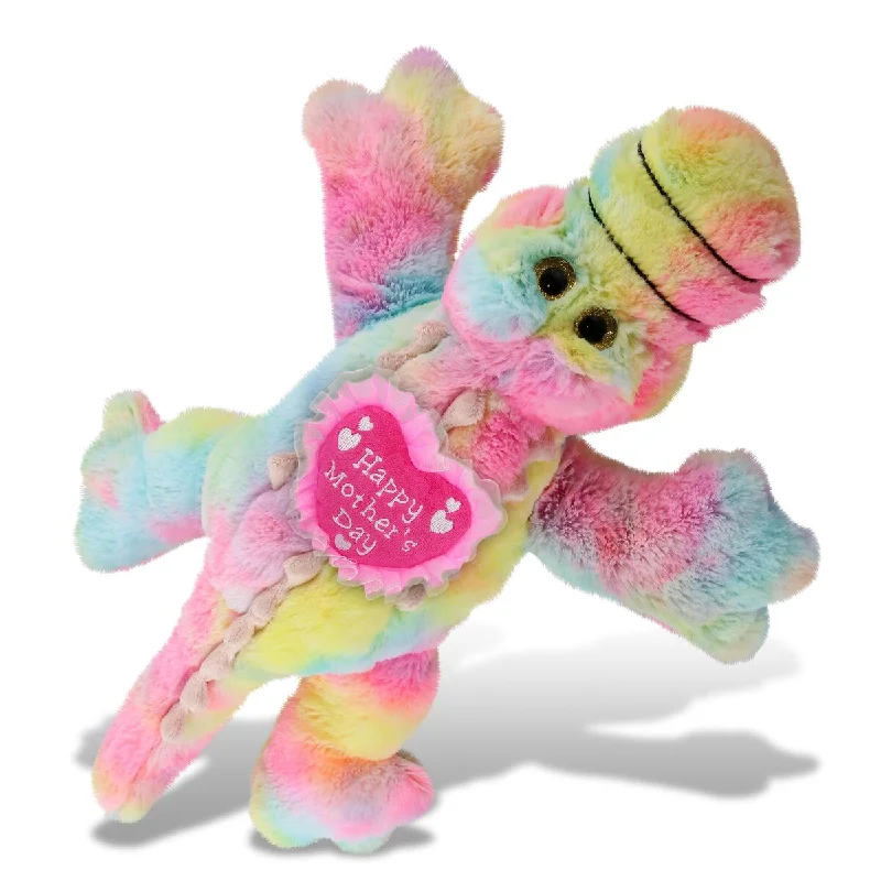 DolliBu Happy Mother’s Day Large Rainbow Alligator with Pink Heart - 17 inches