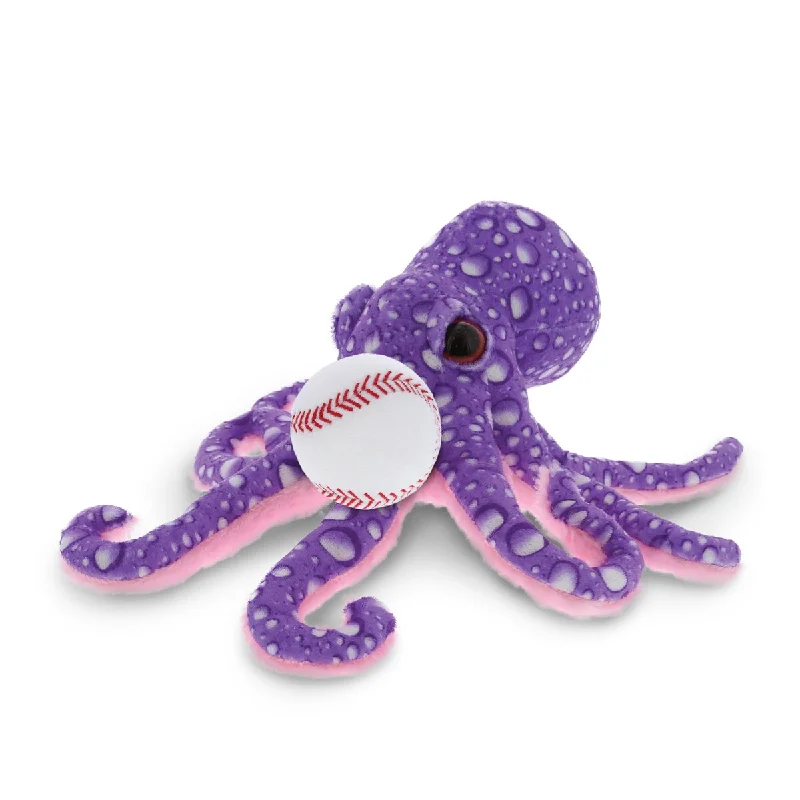 DolliBu Huggable Purple Octopus Stuffed Animal with Baseball Plush - 12 inches