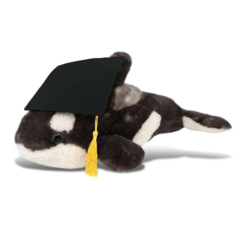 DolliBu Large Wild Killer Whale Graduation Plush with Cap with Tassel - 15.5 inches