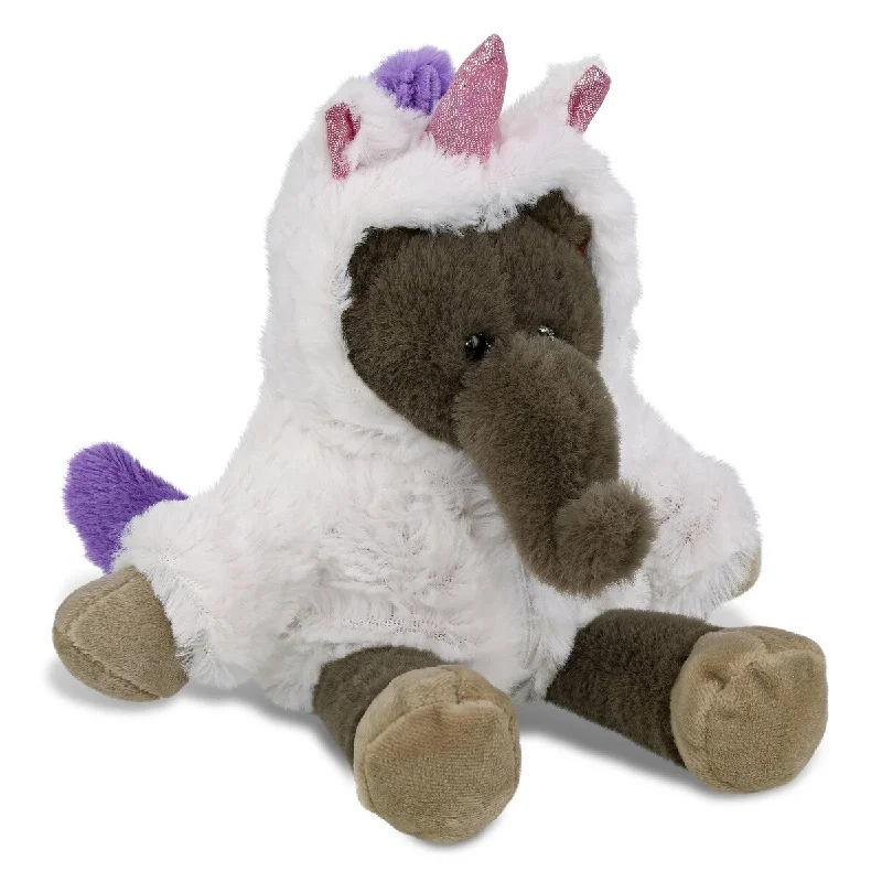 DolliBu Long Leg Elephant Unicorn Plush Stuffed Animal Toy with Outfit - 10.5 inches