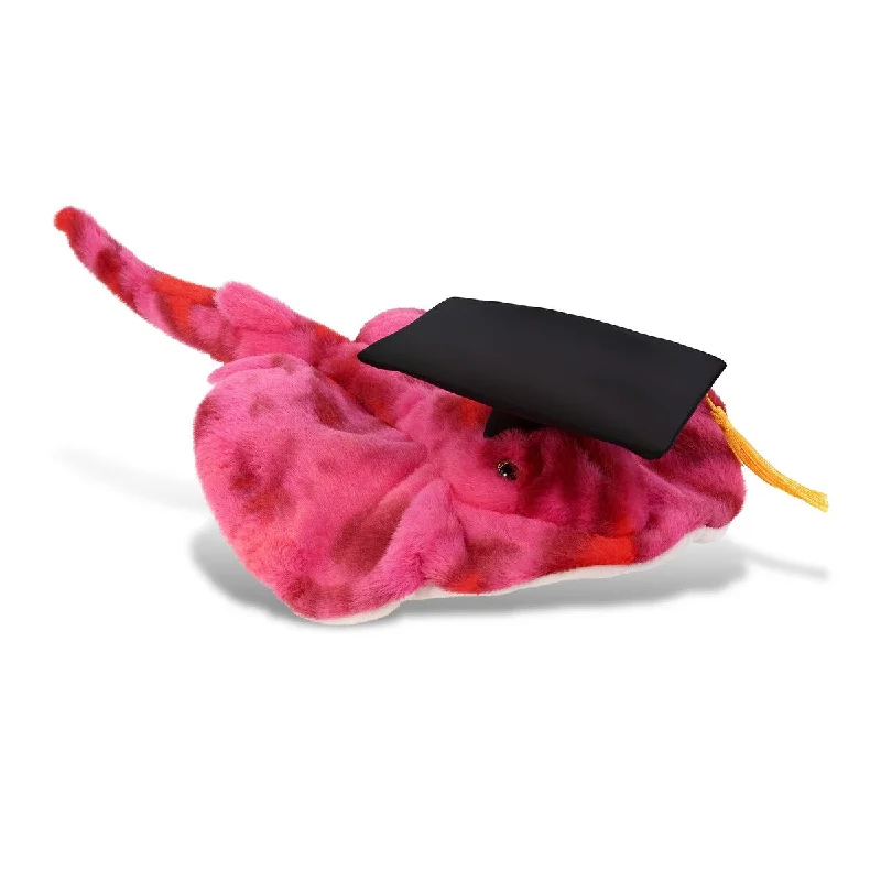 DolliBu Pink Tie-Dye Stingray Graduation Plush Toy with Graduation Cap - 20 inches