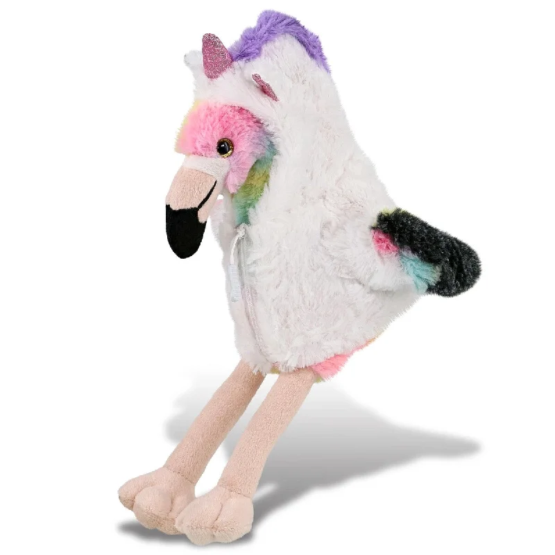 DolliBu Rainbow Flamingo with Unicorn Plush Stuffed Animal Toy - 8 inches