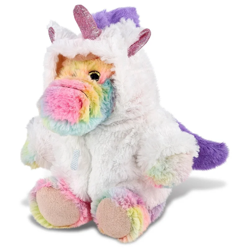 DolliBu Rainbow Sitting Alligator Unicorn Plush Stuffed Animal Toy - 9 inches