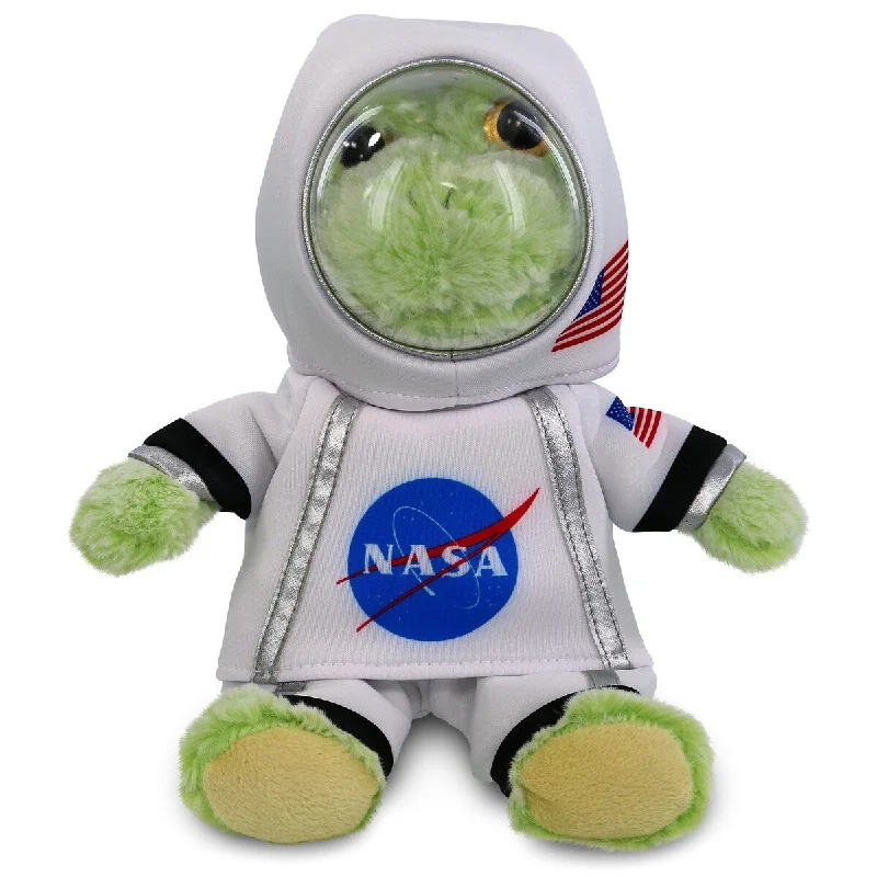 DolliBu Sitting Frog Astronaut Plush with Space Helmet and NASA Suit - 9 inches