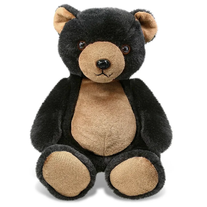 DolliBu Soft Huggable Black Bear Stuffed Animal for Kids and Adults - 9 inches