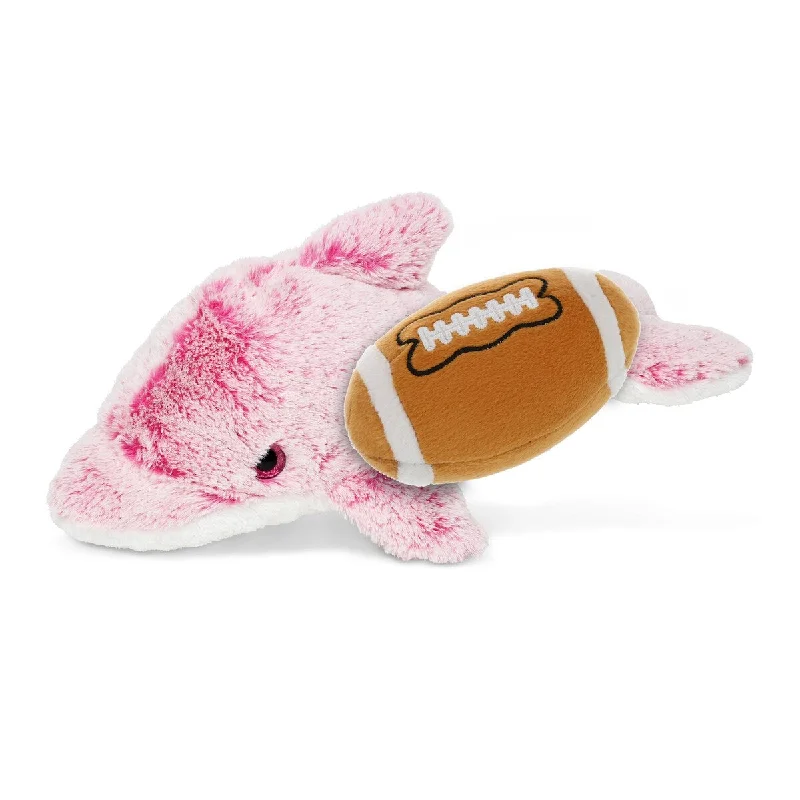 DolliBu Soft Huggable Dolphin Stuffed Animal with Football Plush Toy - 14 inches