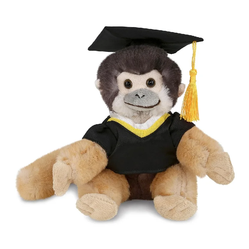 DolliBu Squirrel Monkey Graduation Plush with Gown and Cap with Tassel - 6.5 inches