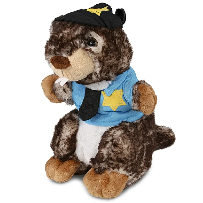 DolliBu Standing Marmot Police Officer Soft Plush with Cop Uniform - 8.5 inches