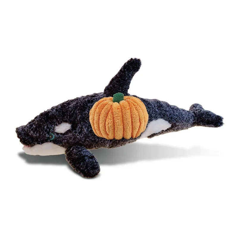 DolliBu Super Soft Killer Whale Stuffed Ocean Animal w/ Pumpkin Decor - 18 inches