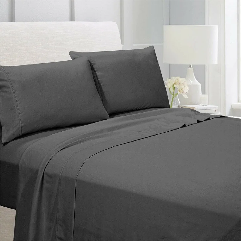 Egyptian Comfort 1800 Count 4 Piece Bed Sheet Set Full Dark Gray