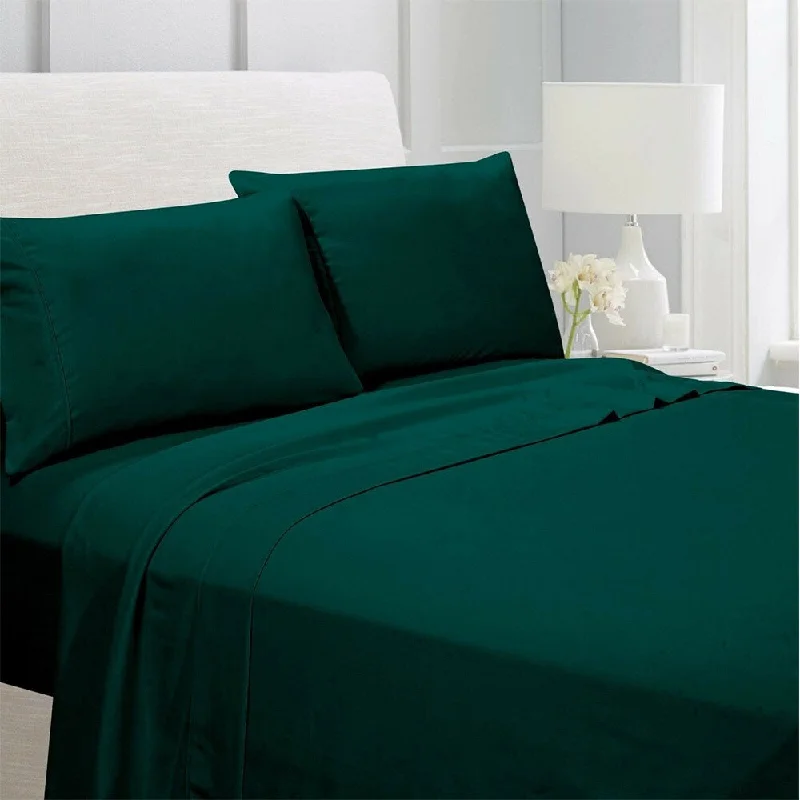 Egyptian Comfort 1800 Count 4 Piece Bed Sheet Set Queen Hunter Green