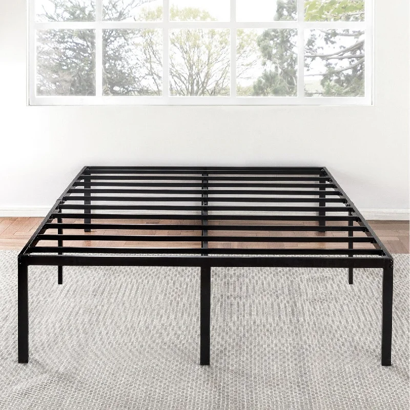 Metal 18-inch Platform Bed with Steel Slats By Crown Comfort