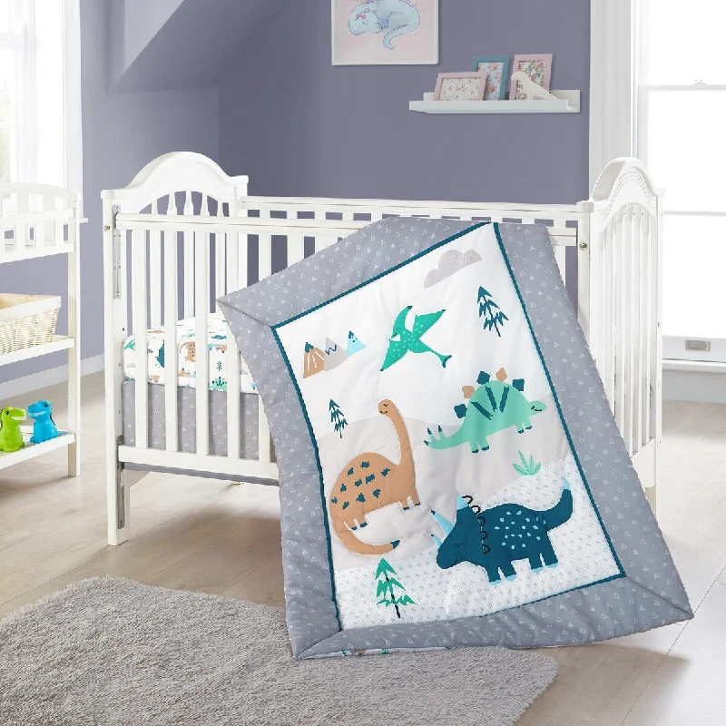 Nanshing Land of Dinosaurs 3 Piece Baby Nursery Crib Bedding Set