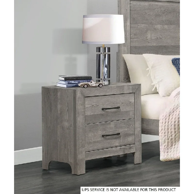 Nightstand of 2x Drawers Transitional Design Bedroom Furniture