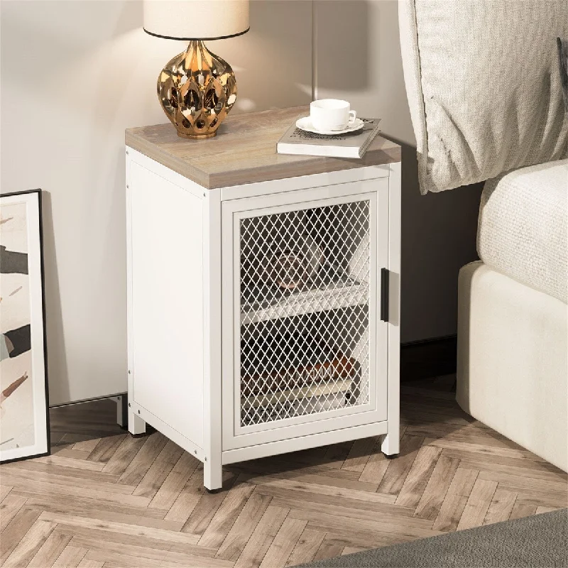 Nightstands, Bedside Table with door,End Table Living Room