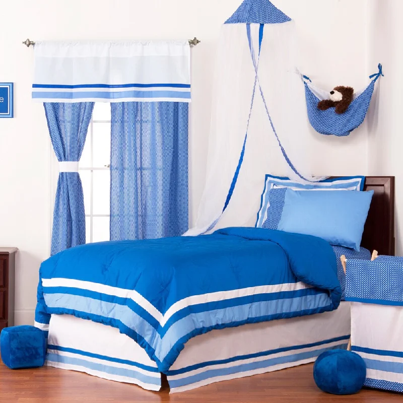 Simplicity Blue Twin/ Queen 100-percent Cotton Comforter Bed Set