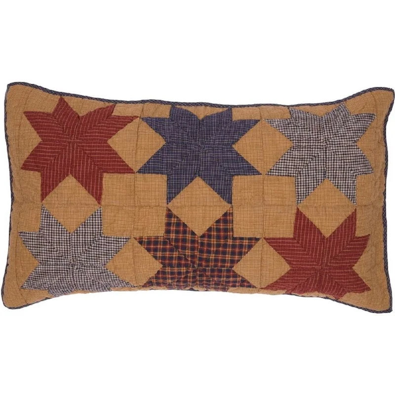 Tan Primitive Bedding VHC Kindred Star Sham Cotton Star Patchwork